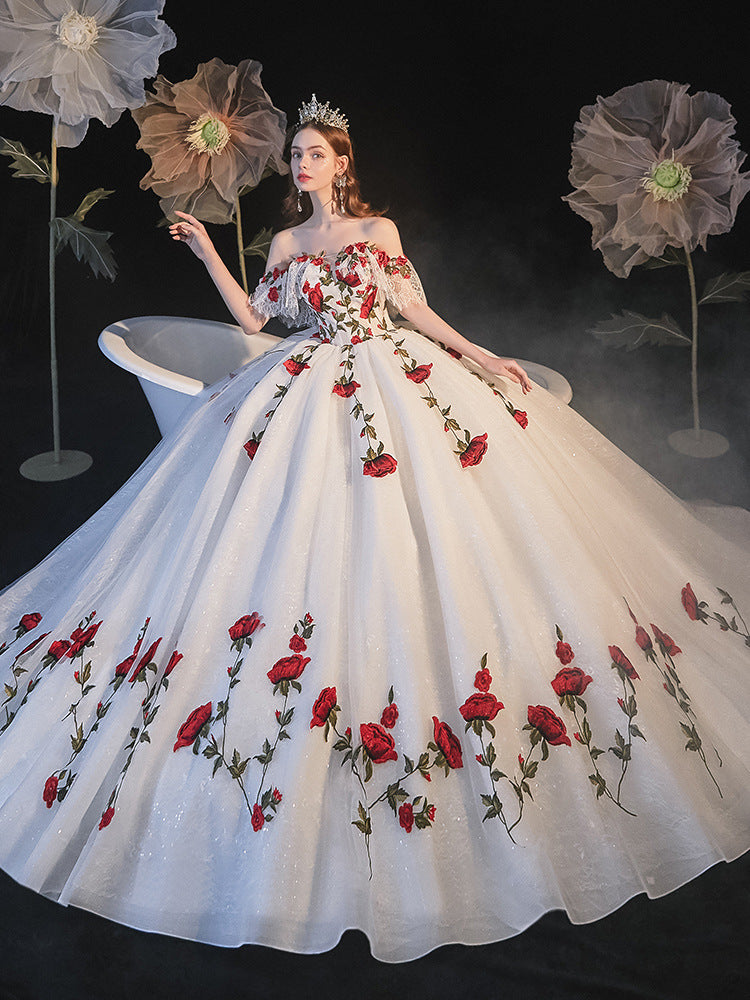 Vestido de novia estilo Mori con sujetador de novia temperamento