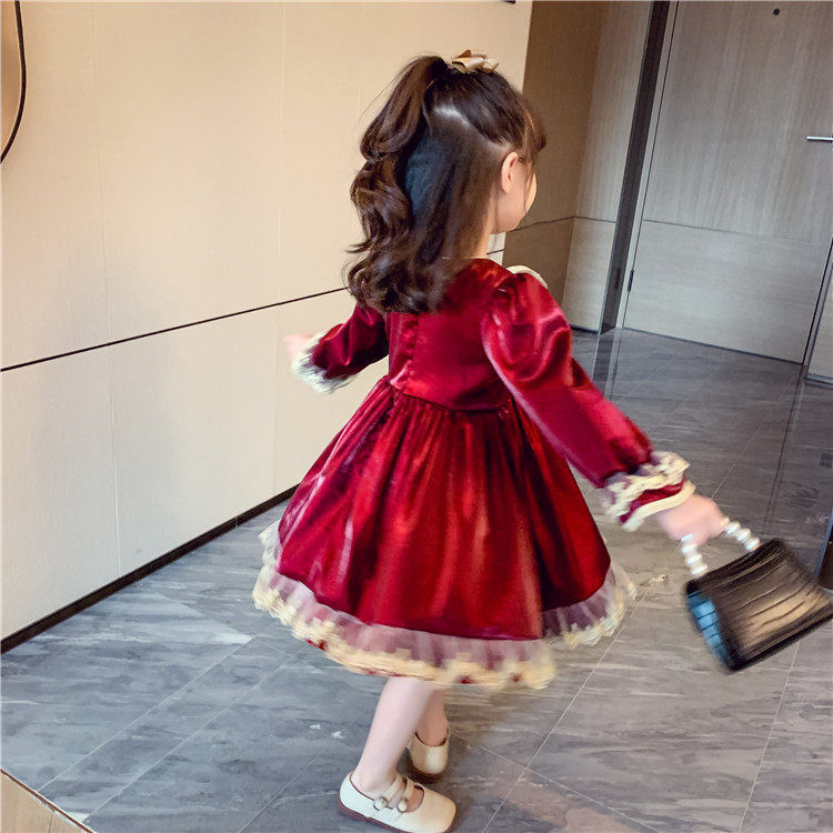 Little Girl Lolita Princess Velvet Skirt Long Sleeve