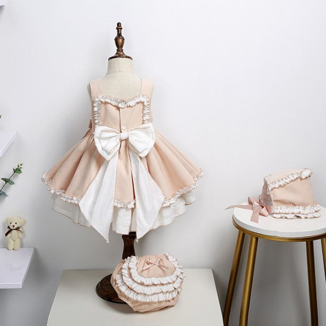 Robe à bretelles pour filles, robe de princesse Lolita, ensemble de robes pour enfants