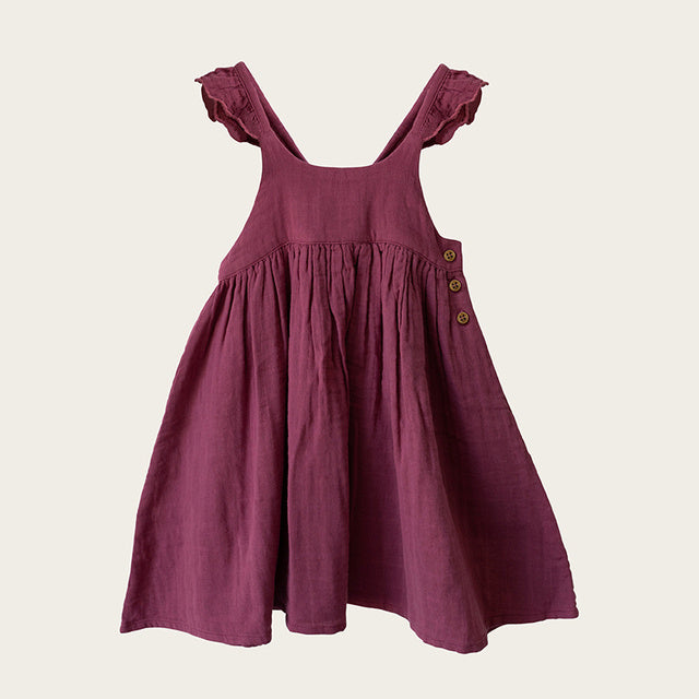 Vestido de niña con tirantes retro de individualidad de moda