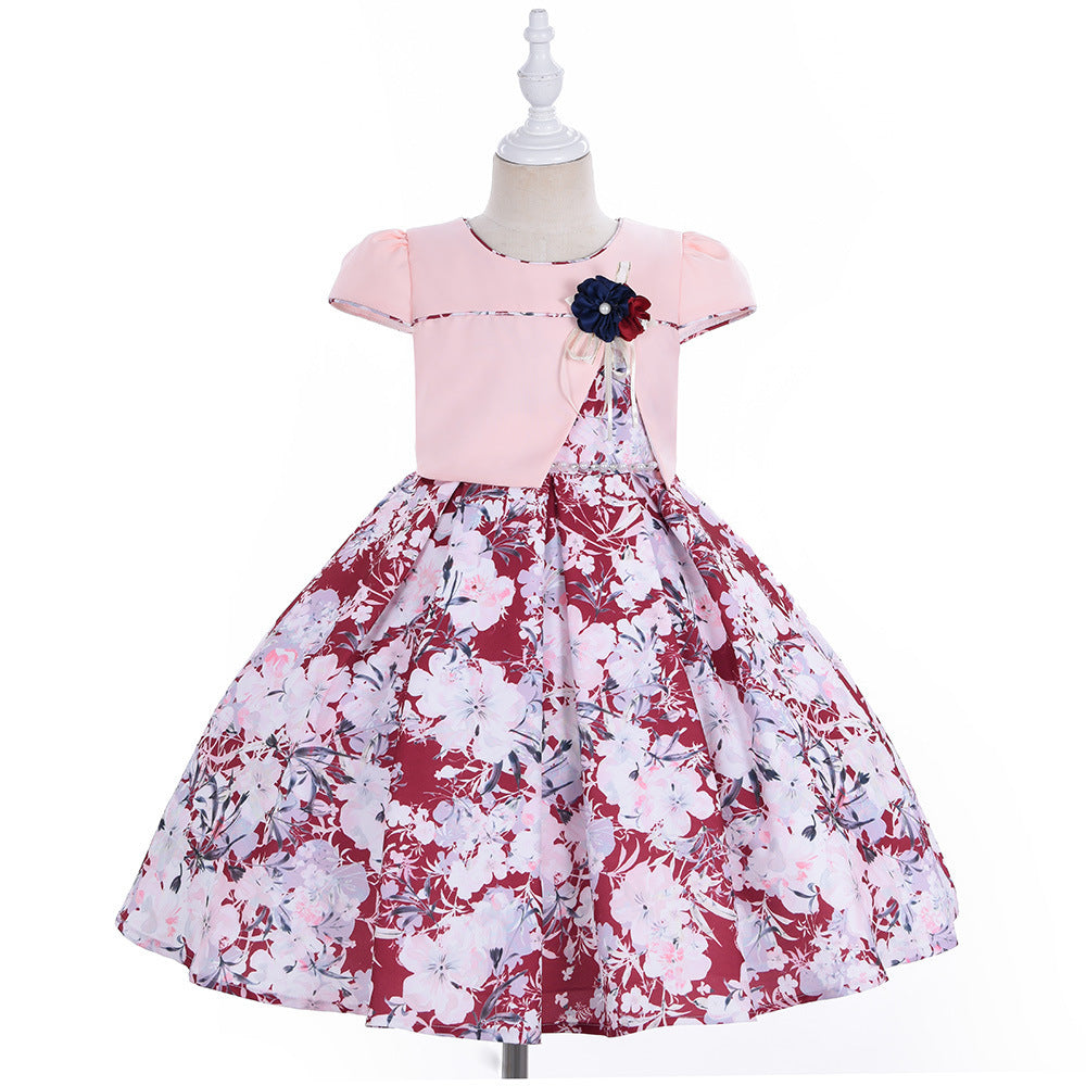 Little Girl Baby Birthday Print Dress Puffy