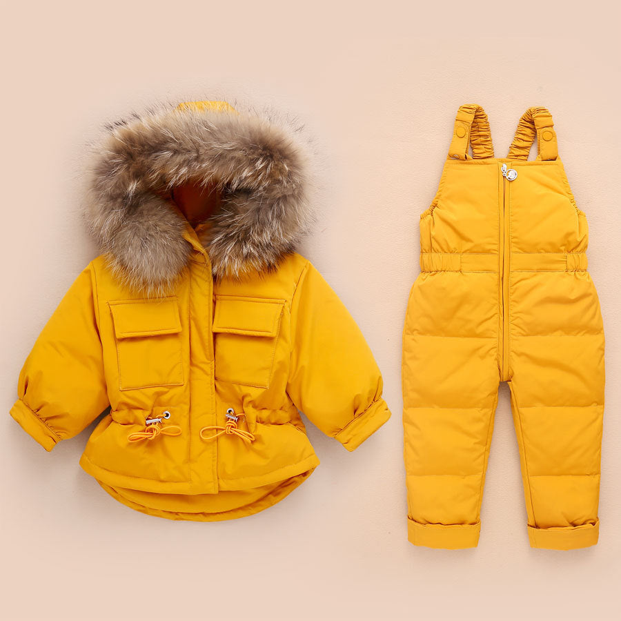 Costume doudoune pour bébé, costume deux pièces épais d'hiver