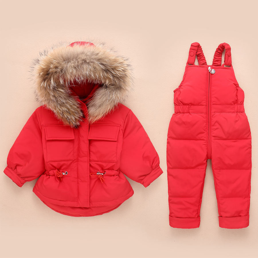 Costume doudoune pour bébé, costume deux pièces épais d'hiver