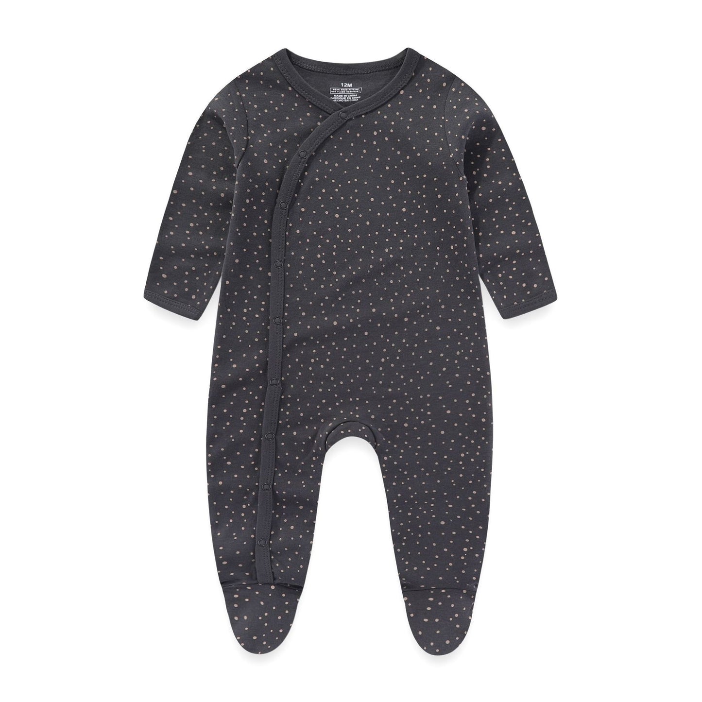 Combinaison en coton à manches longues pour bébé, 3 pièces, barboteuse enveloppée de pieds, pyjama sans os, couture, nouvelle collection