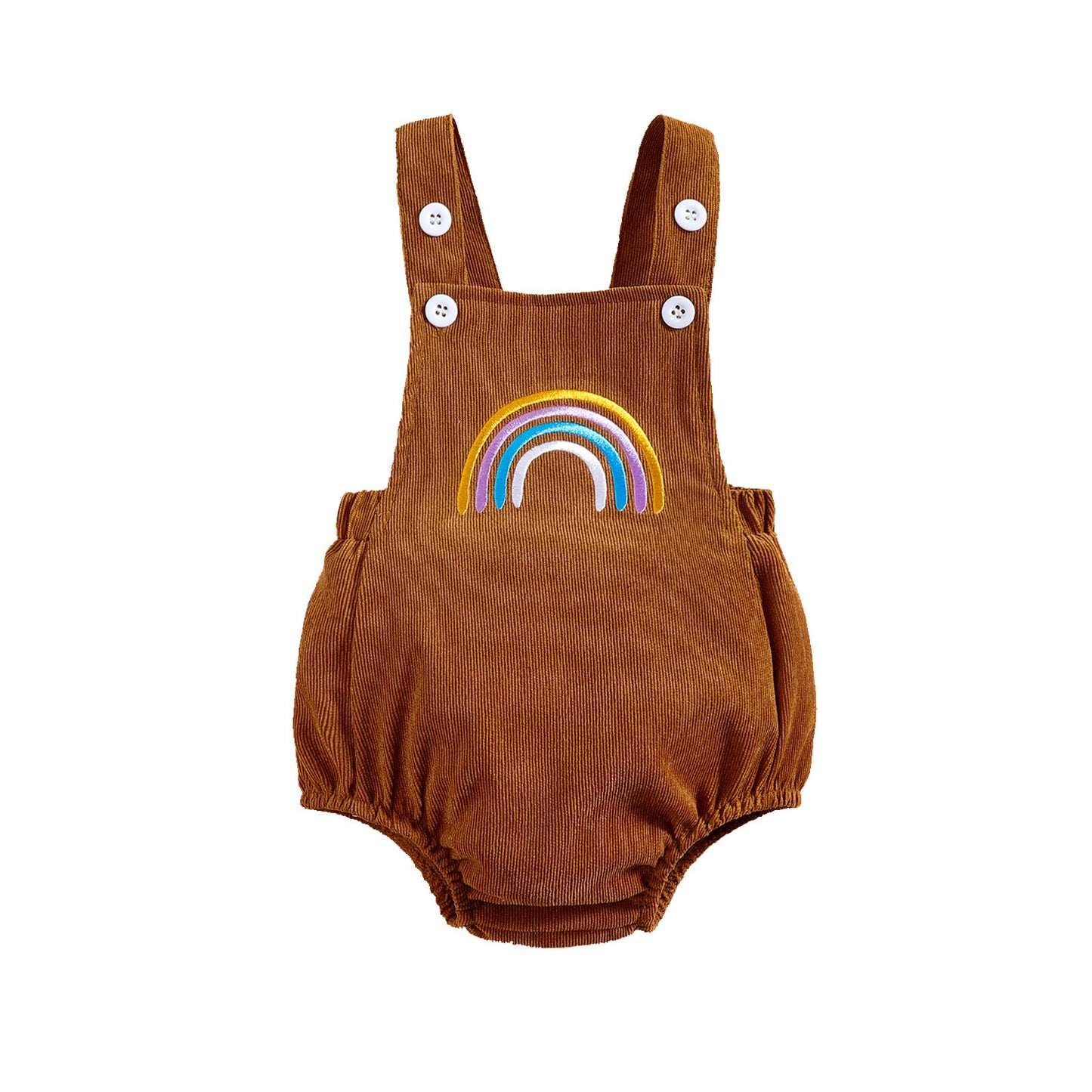 Children's Clothing Spring And Summer Rainbow Corduroy Romper