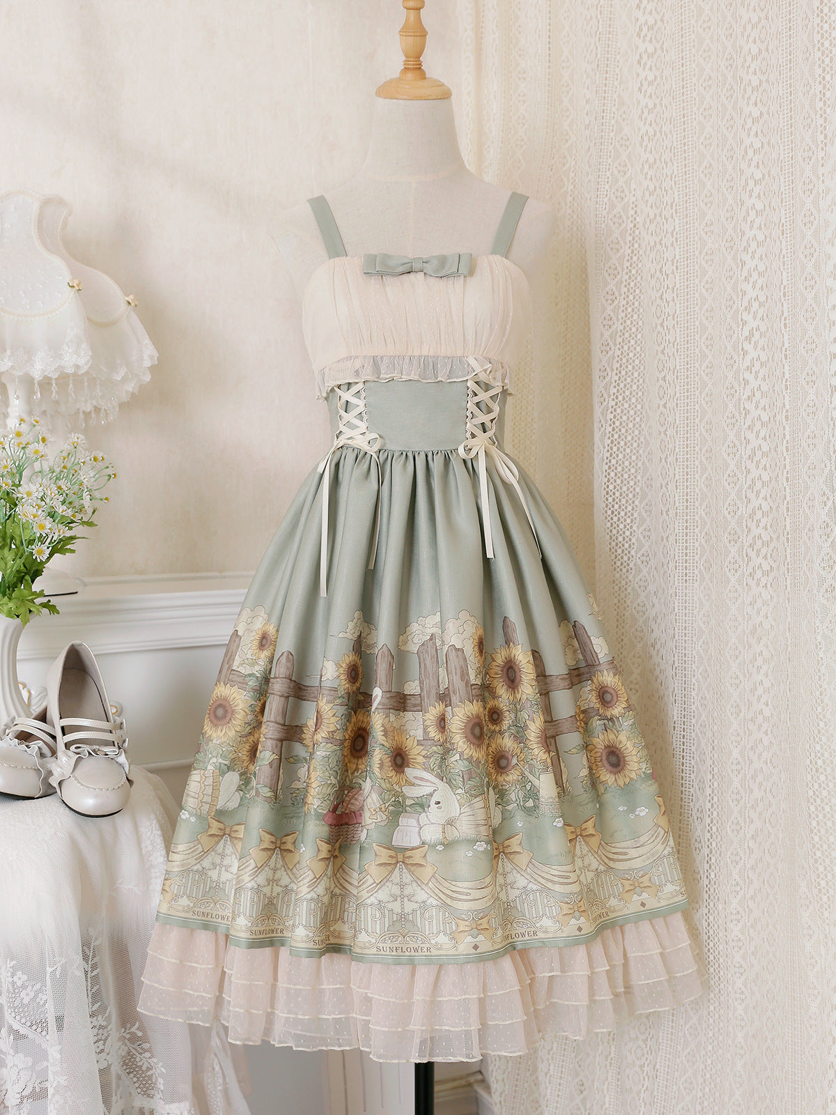 Ensemble de robe à bretelles douce et mignonne pour femmes