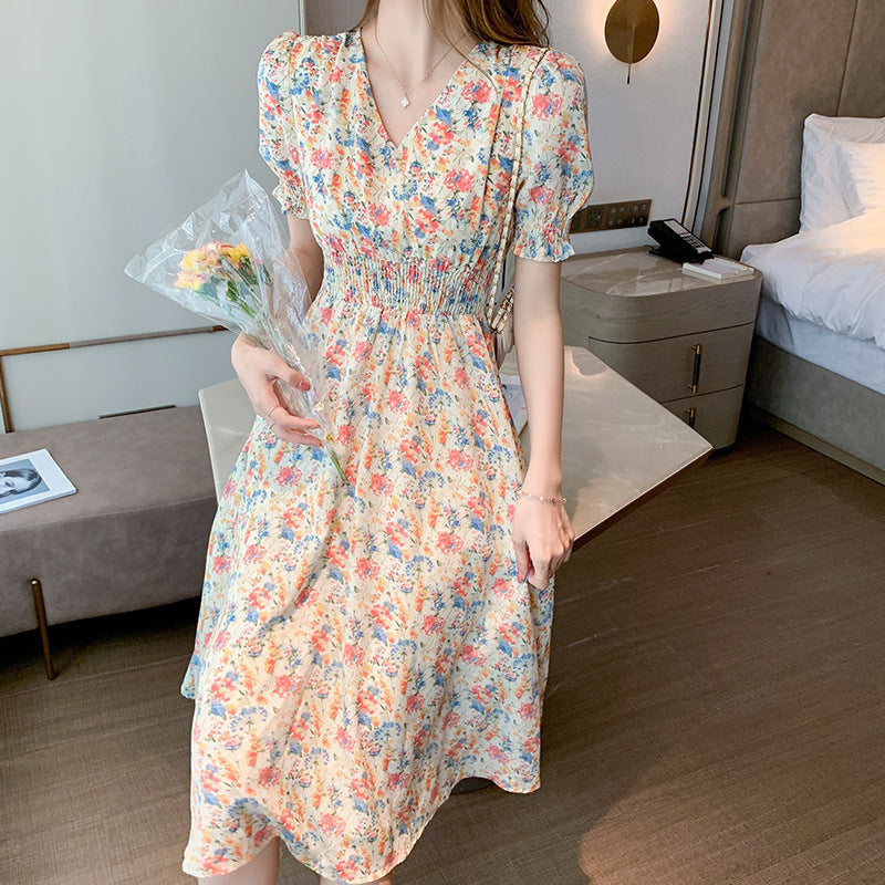 Vestido con tirantes florales pequeños de verano para mujer