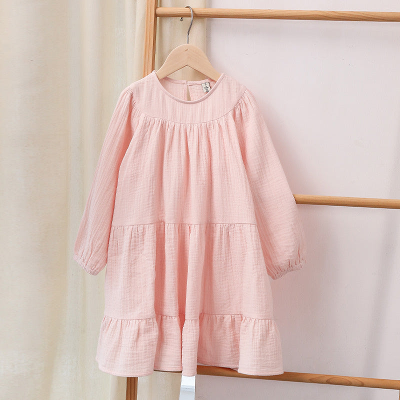 Baby Girl Pure Cotton Long Sleeve Bottoming Dress Is Sweet And Cute