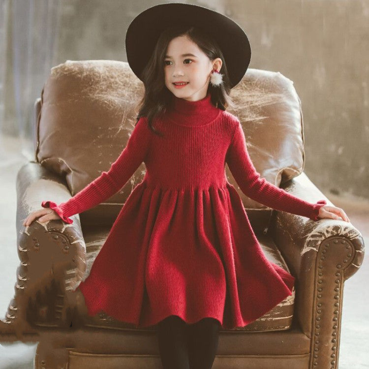 Robes pour filles en tricot pour grands enfants