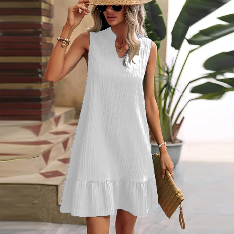 Women's Vacation Sleeveless Dress V-neck