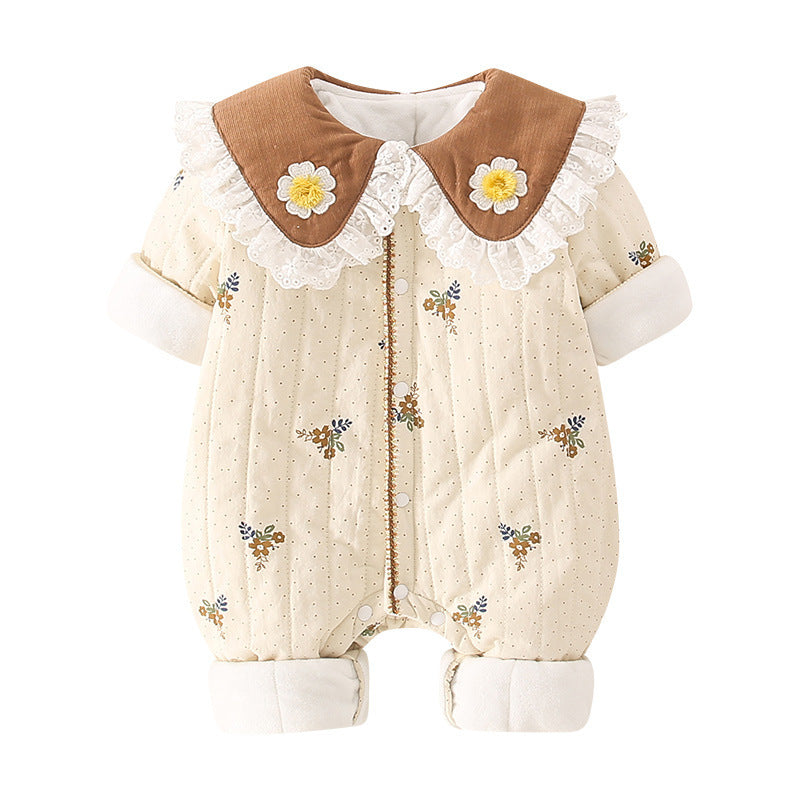 Winter Little Floral Baby Jumpsuits