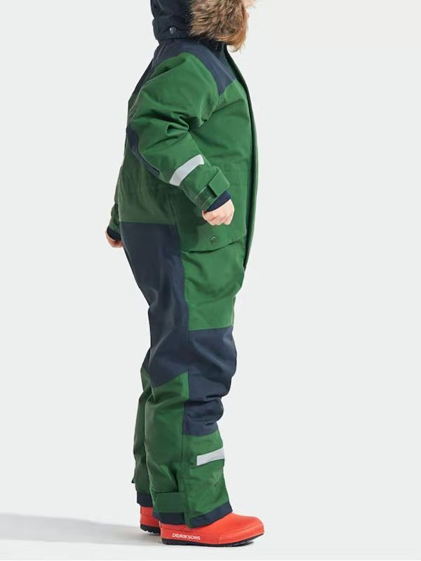 Traje de esquí de una pieza para niños, resistente al viento, impermeable, grueso, luminoso, ropa acolchada de algodón para niños y niñas