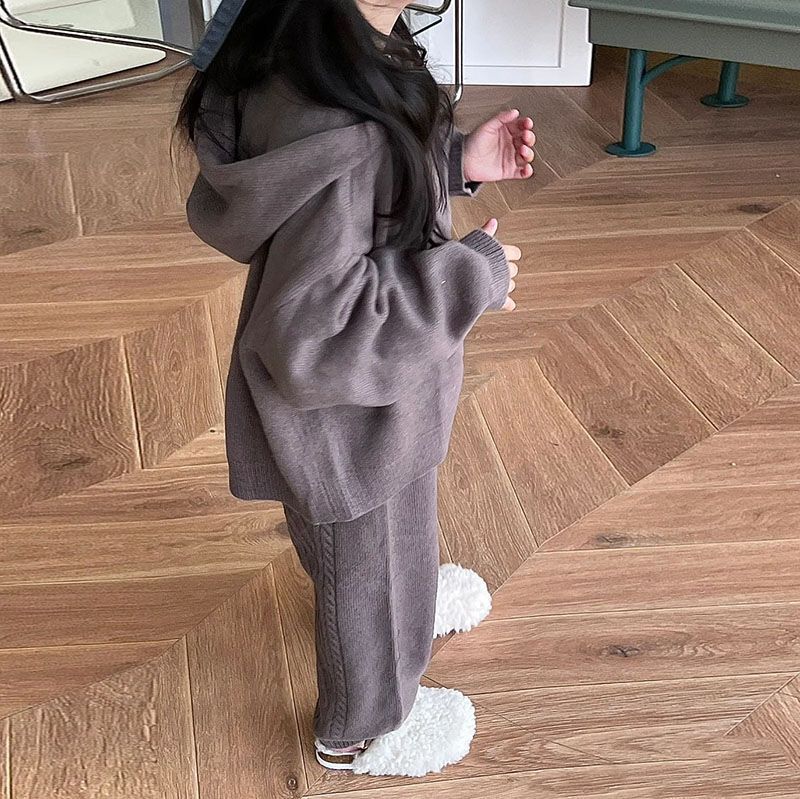 Costume Cardigan et manteau à capuche pour fille, pull et pantalon