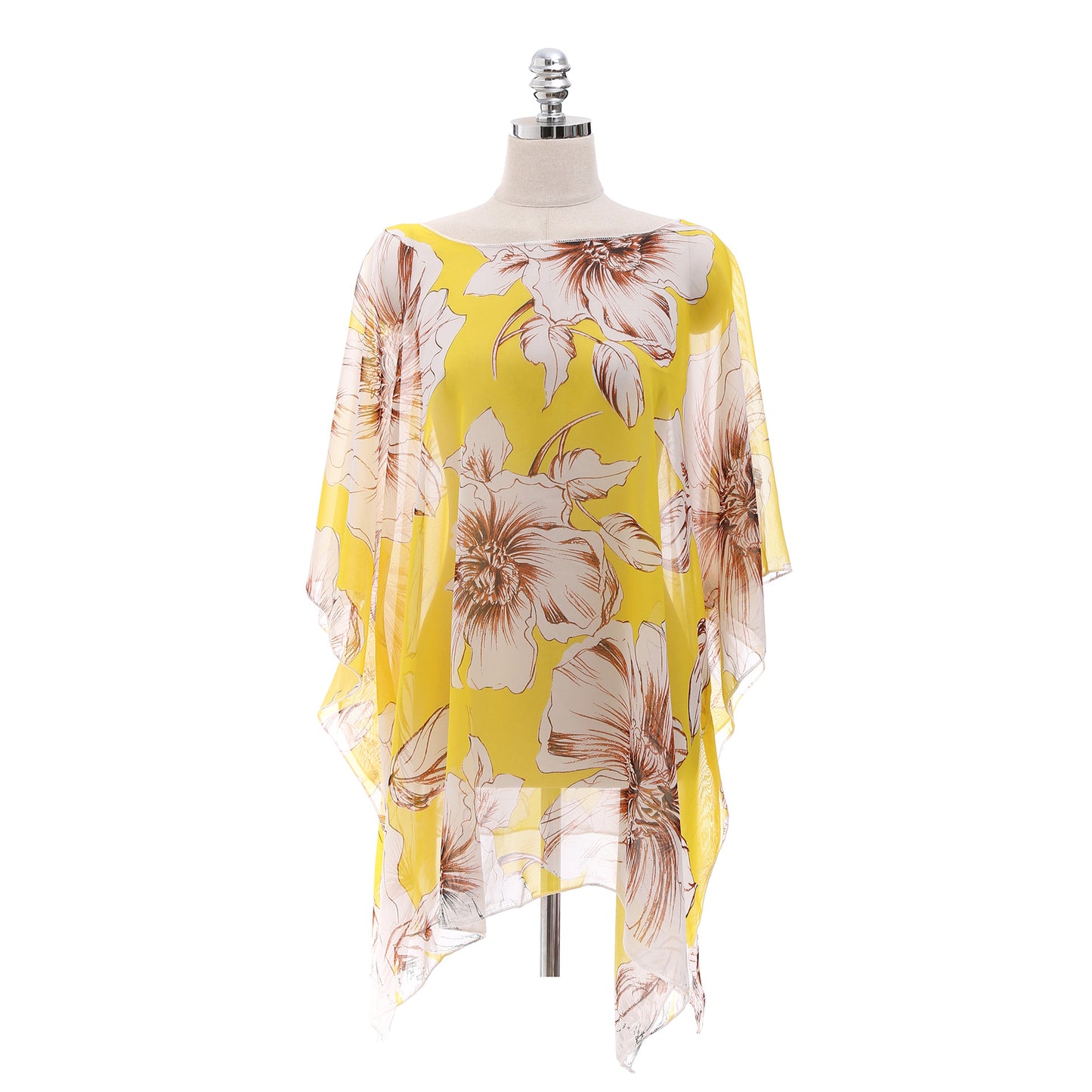 Chiffon Shirt Thin Type Sunscreen All Match Loose Printed Floral Tassel Beachwear Beach Cover Up Pullover