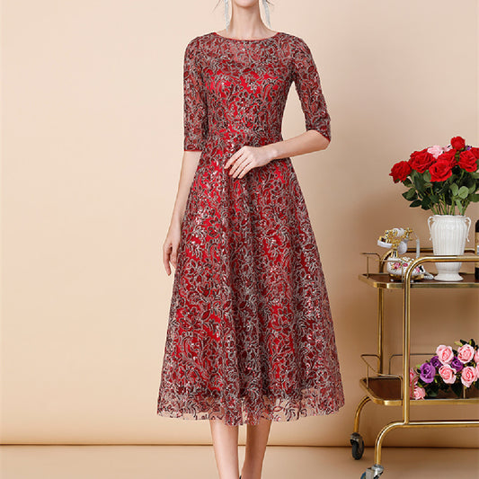 Women's Slim Fit Thin Embroidery Dress