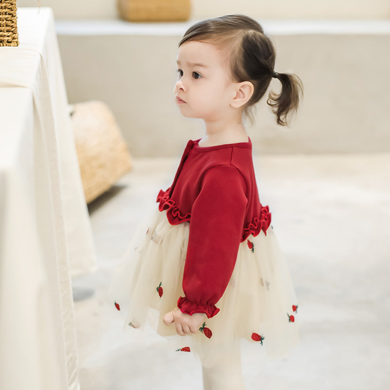 Girls Fashion Cotton Dress Gauze Skirt