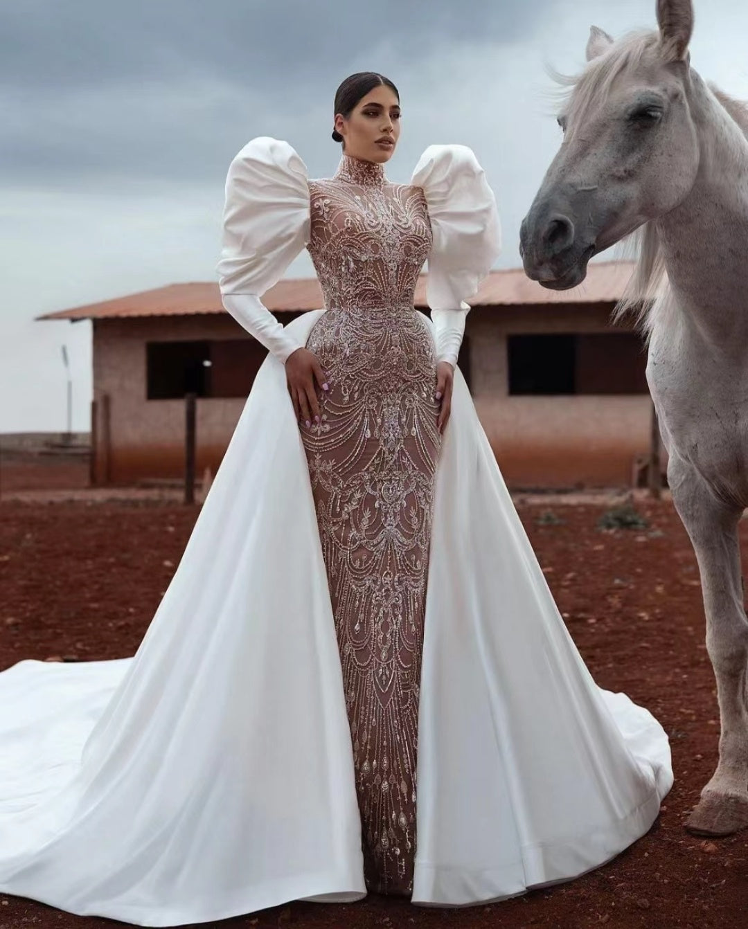 Tela bordada del cordón del vestido de boda de las mujeres