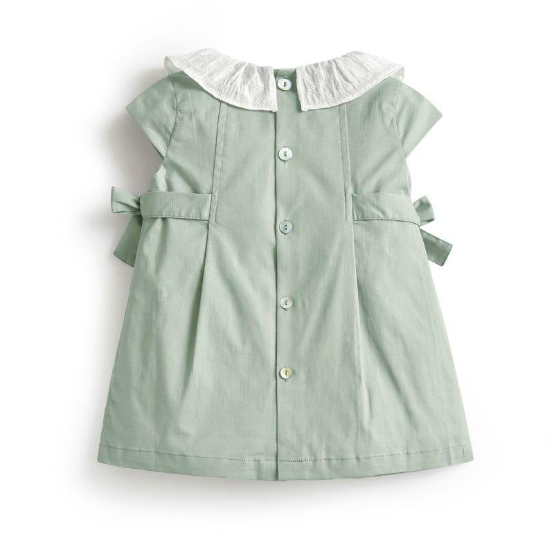 Cotton Lapel Lovely Girl's Dress