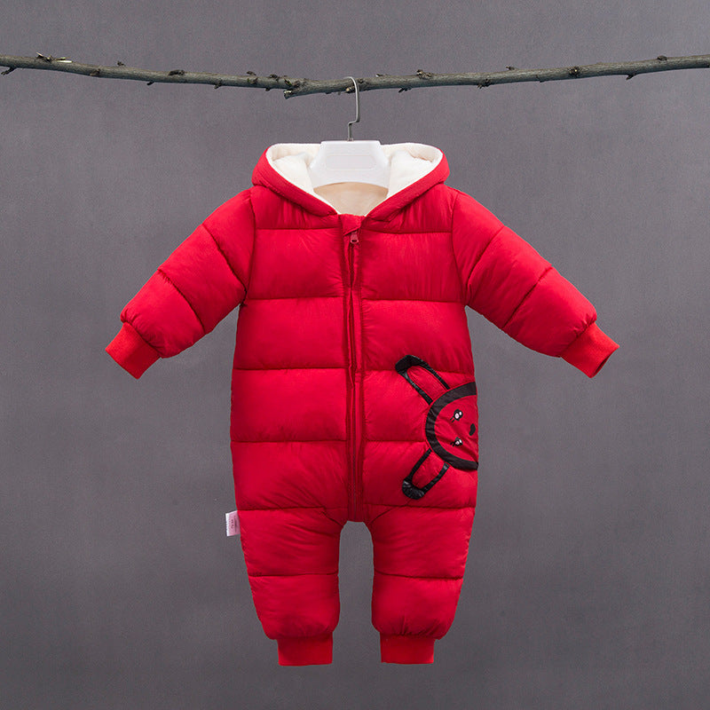 Baby One-piece Plus Velvet Thick Warm Cotton Coat