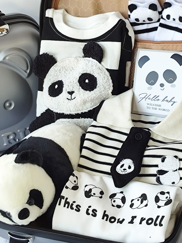 Coffret cadeau bébé Panda quatre saisons costume de vêtements en pur coton