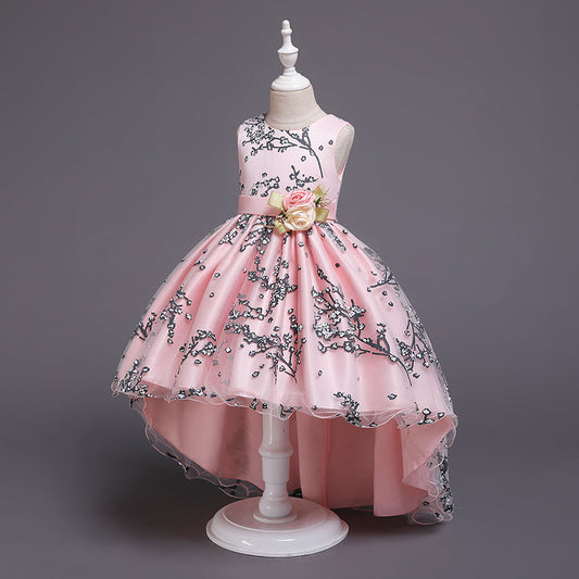 Robe de princesse sans manches pour filles, personnalité de la mode