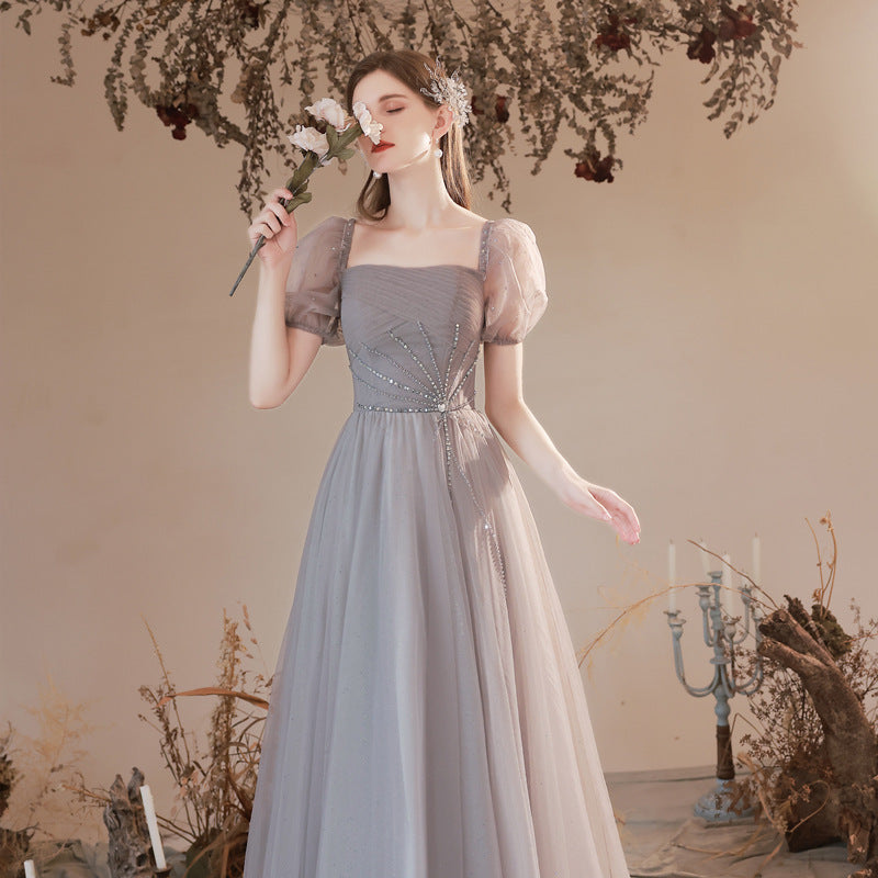 Bubble Sleeve Long Dress Fairy Dress