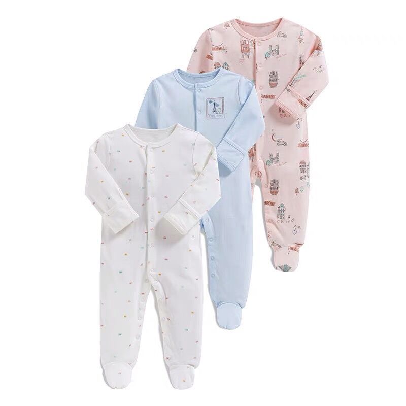 Three-piece Baby Foot-wrapped One-piece Long-sleeved Fart Dress Gift Box