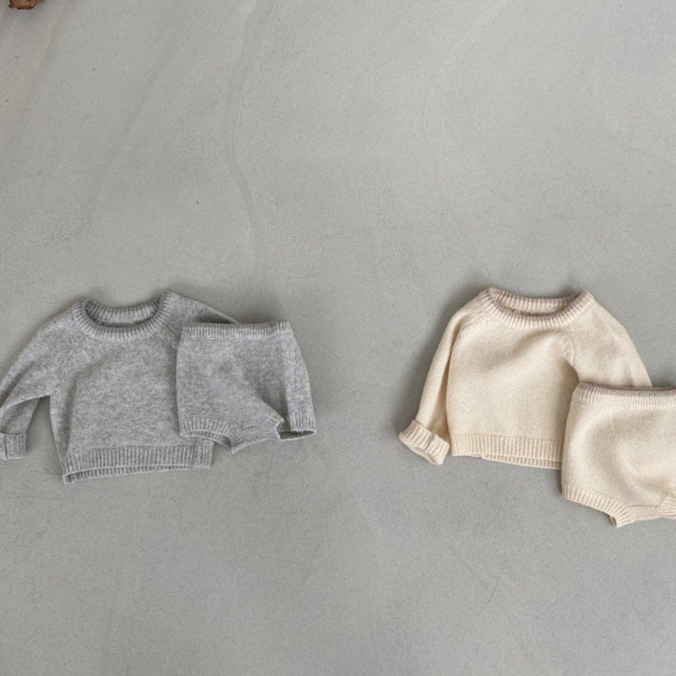 Baby Sweater Top Shorts Suit