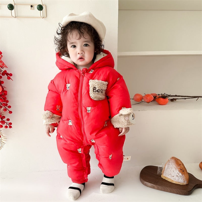 Manteau rembourré en velours pour vêtements d'hiver pour bébé