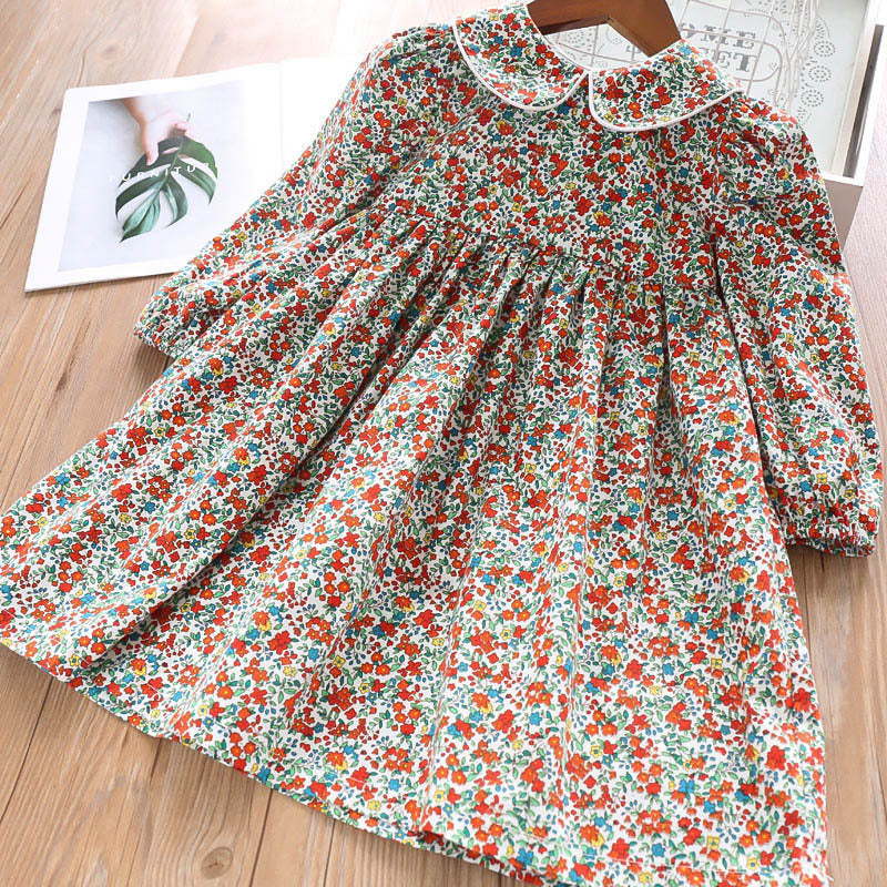 Collar colored floral princess dress