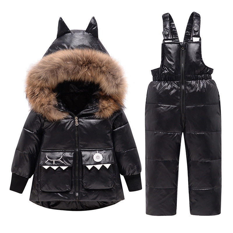 Thick Down Jacket 1-6 Years Old Baby Warm Two-piece Suit