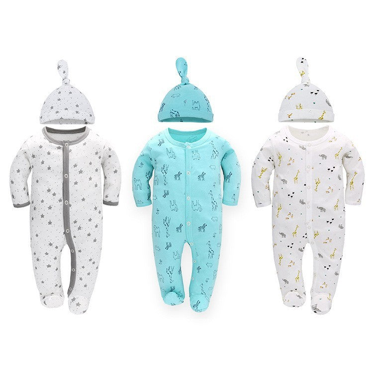 Baby Fashion Simple Long-sleeved Jumpsuit Set