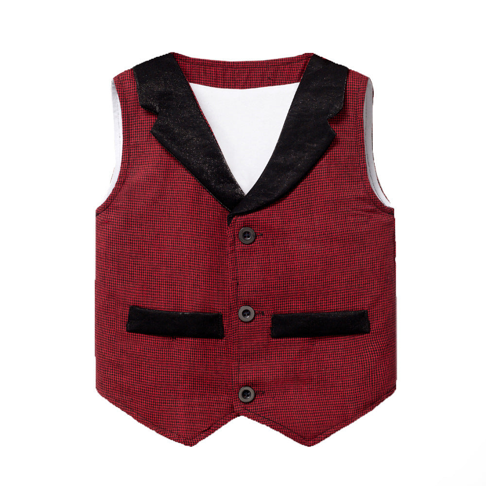 Boys Fashion Jumpsuit Vest Hat Set