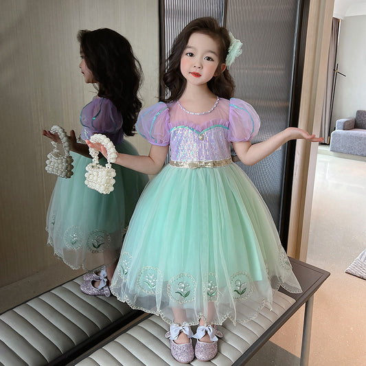 Children's Mesh Princess Dress Sweet Western Style