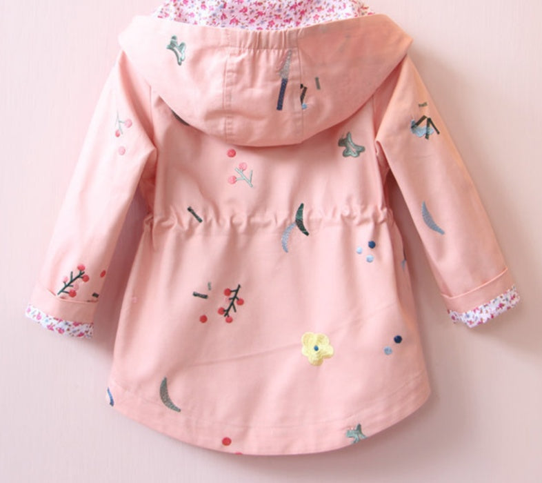 Chaqueta de niña con flores Spring Wind y capucha