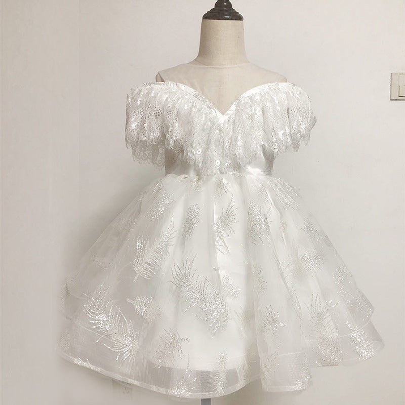 Fashion Simple Pure Color Children's Wedding Skirt