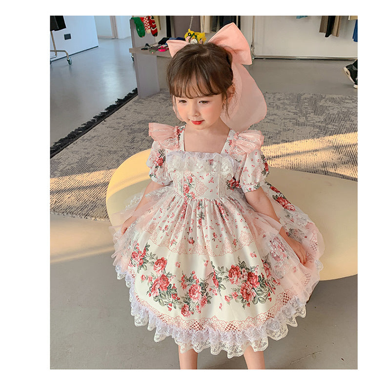 Vestido de verano para niñas estilo corte Vestido lolita