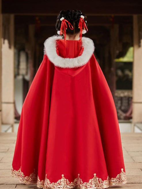 Costume Han épais pour filles, robe d'automne et d'hiver du nouvel an ancien