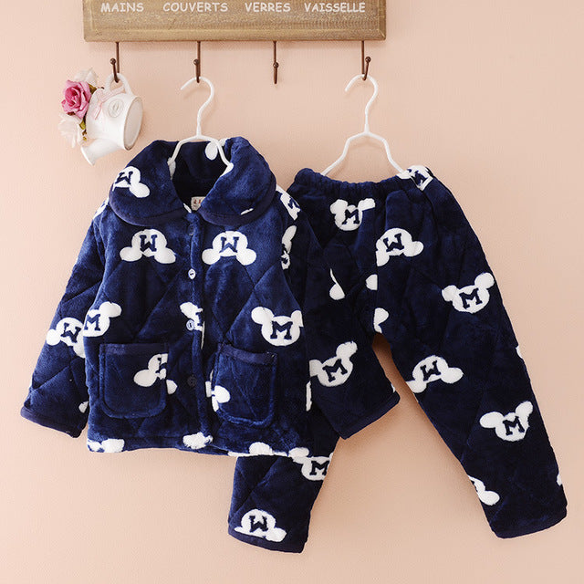 Pijama infantil de franela de algodón