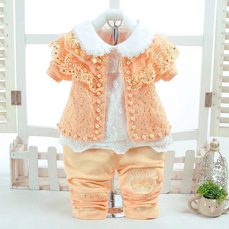 Baby Girl Children's Clothes New Princess Three-piece Long Sleeves