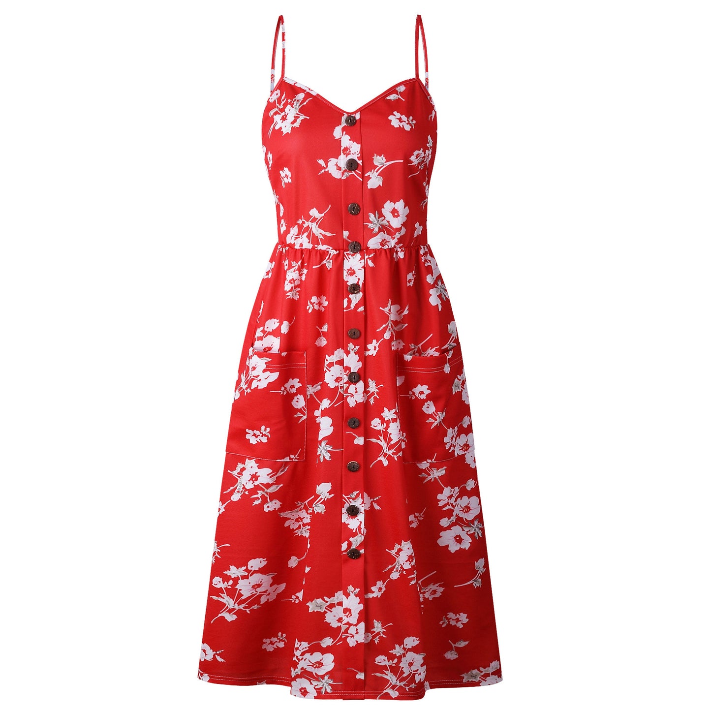 Robe fleurie à bretelles tendance pour femme