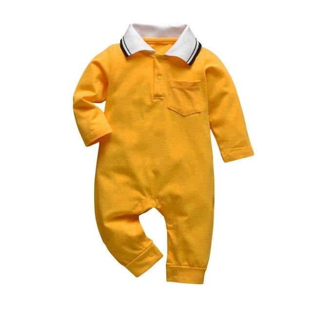 Baby boy cartoon long-sleeved jumpsuit cap