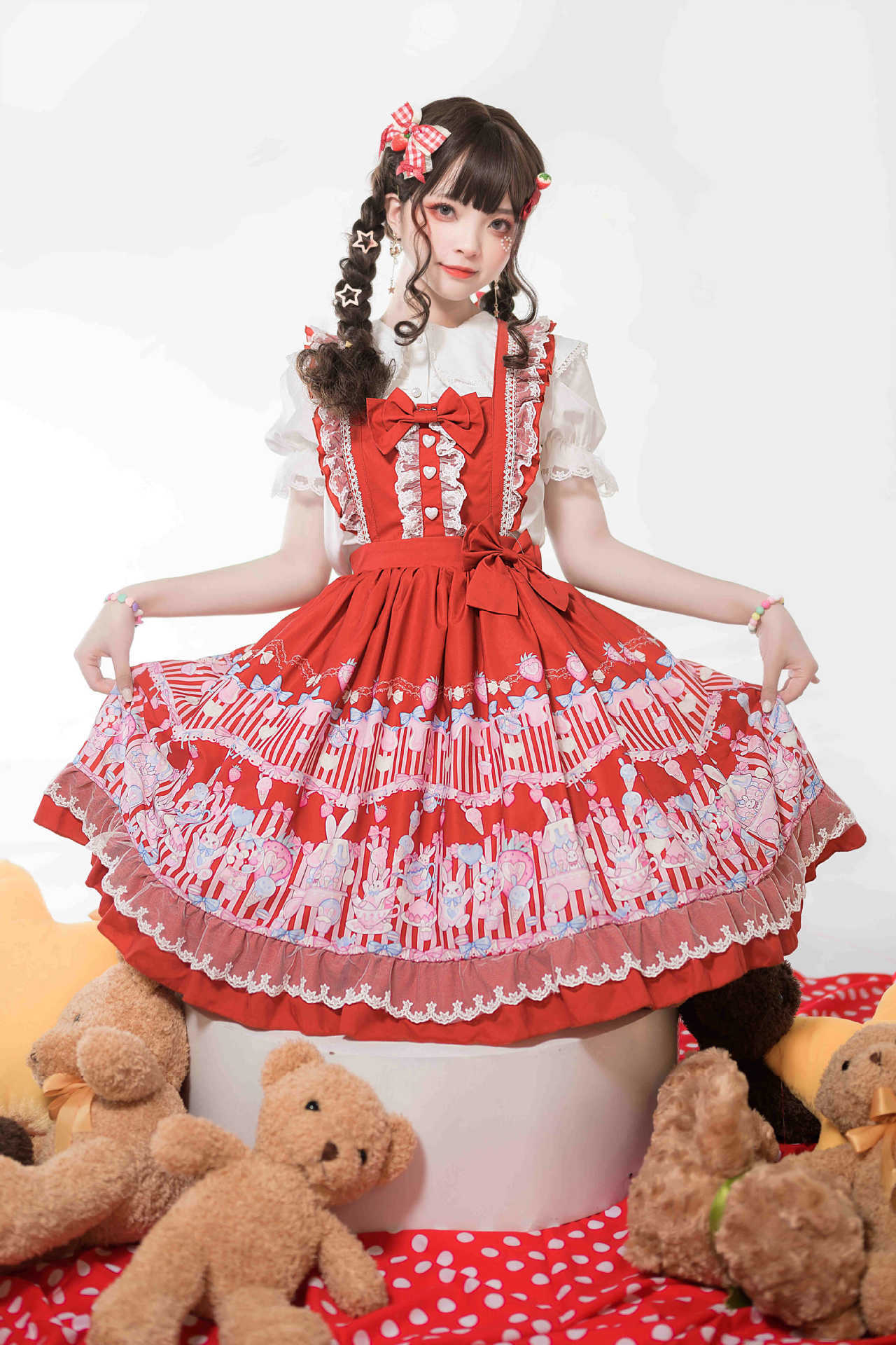 Lolita Suspender Skirt Ice Cream Rabbit Jsk Cute Soft Cute Dress