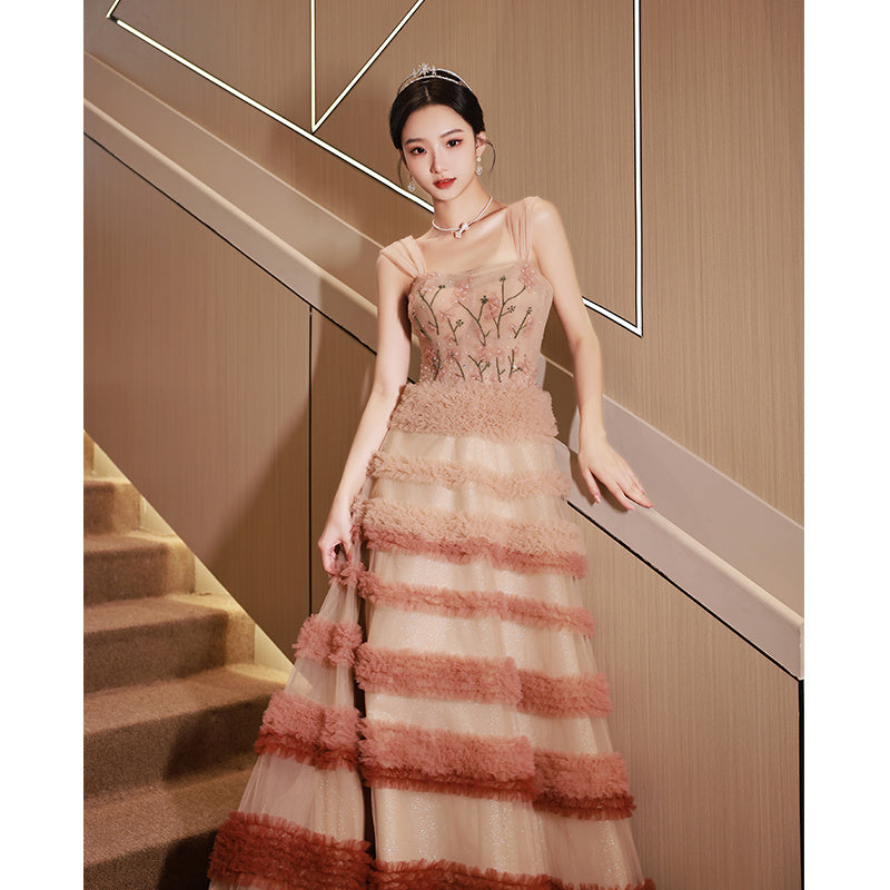 Women's Niche Light Luxury Flower Princess Evening Dress