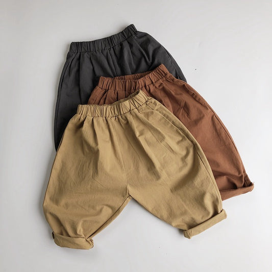 Cotton Woven Trousers Carrot Pants