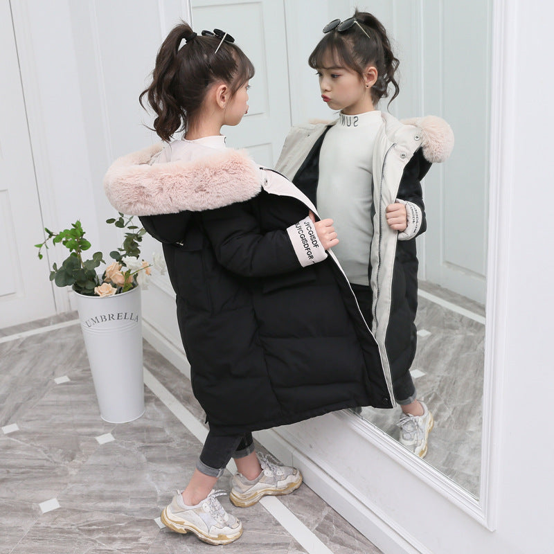 Fashion Solid Color Girls Down Padded Jacket