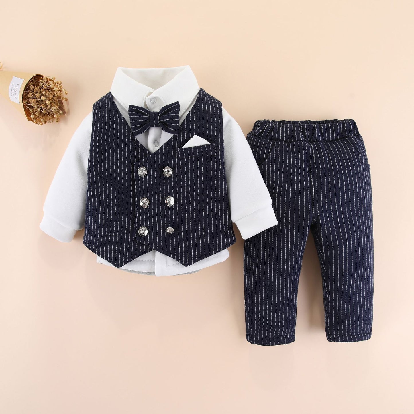 British Style New Flower Girl Boy Three-piece Suit