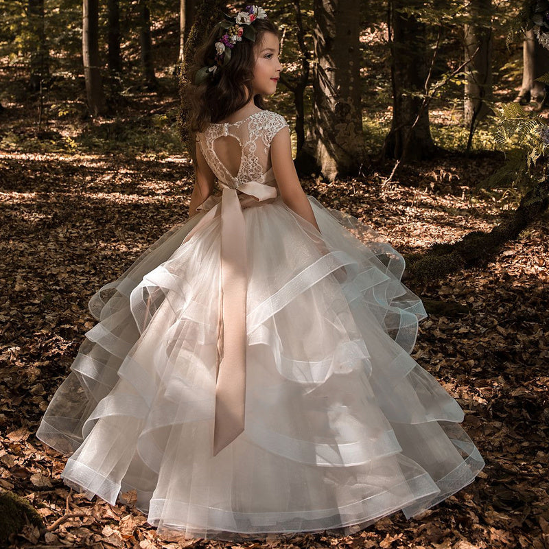 Robe de princesse longue pour spectacle de piano pour enfants