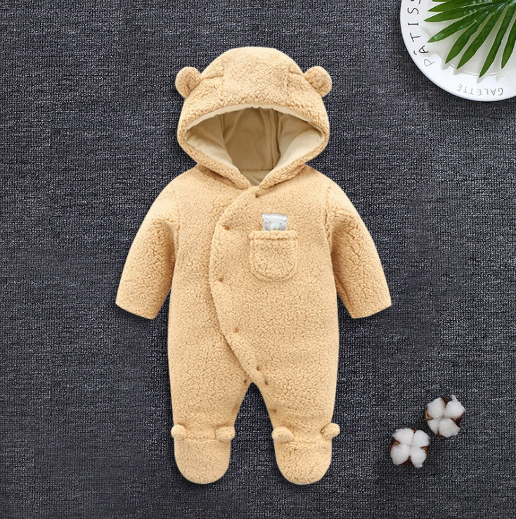 Vêtements d'hiver en coton rembourré pour bébé, vêtements d'hiver pour bébé, nouveau-né, épaississement de la peau, vêtements siamois en coton