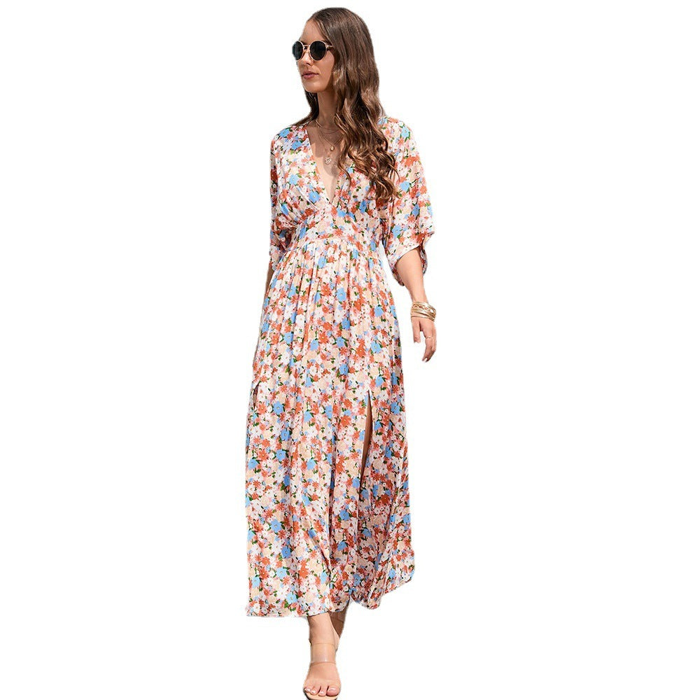 Nouvelle robe à fleurs tendance pour femme